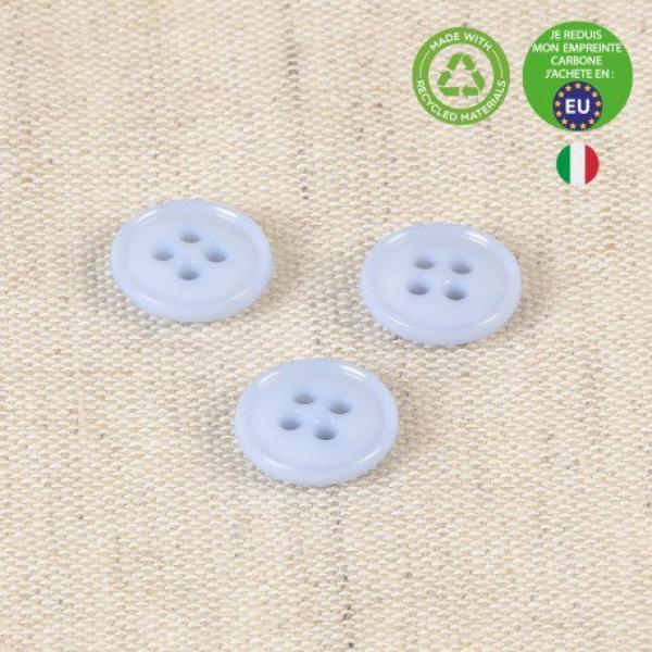 Kunststoffknopf in Babyblau recycelt, 11 mm Durchmesser